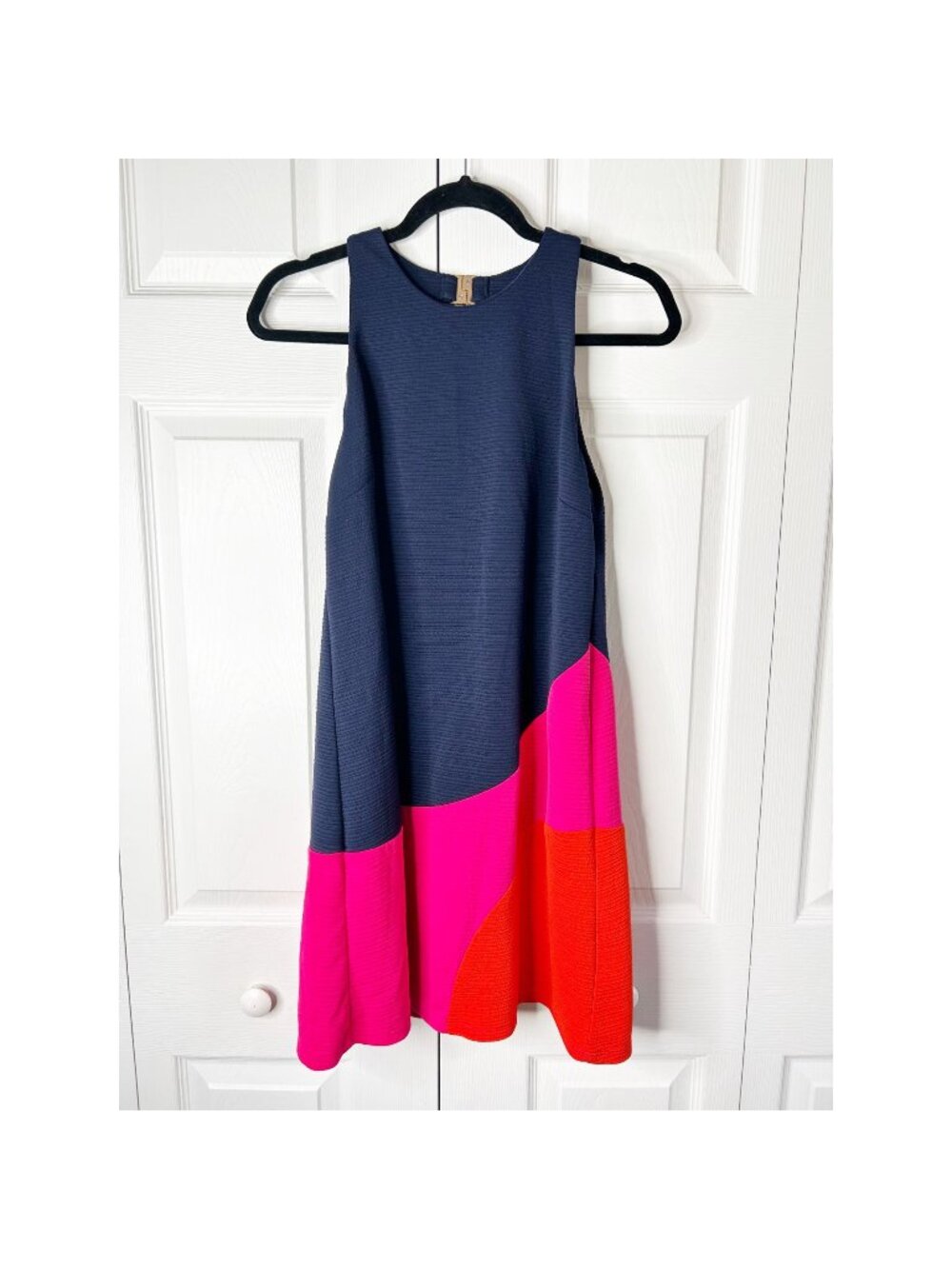 Slate & Willow Pink Blue Red Colorblock Tank Cutout Dress Women's Size Small S